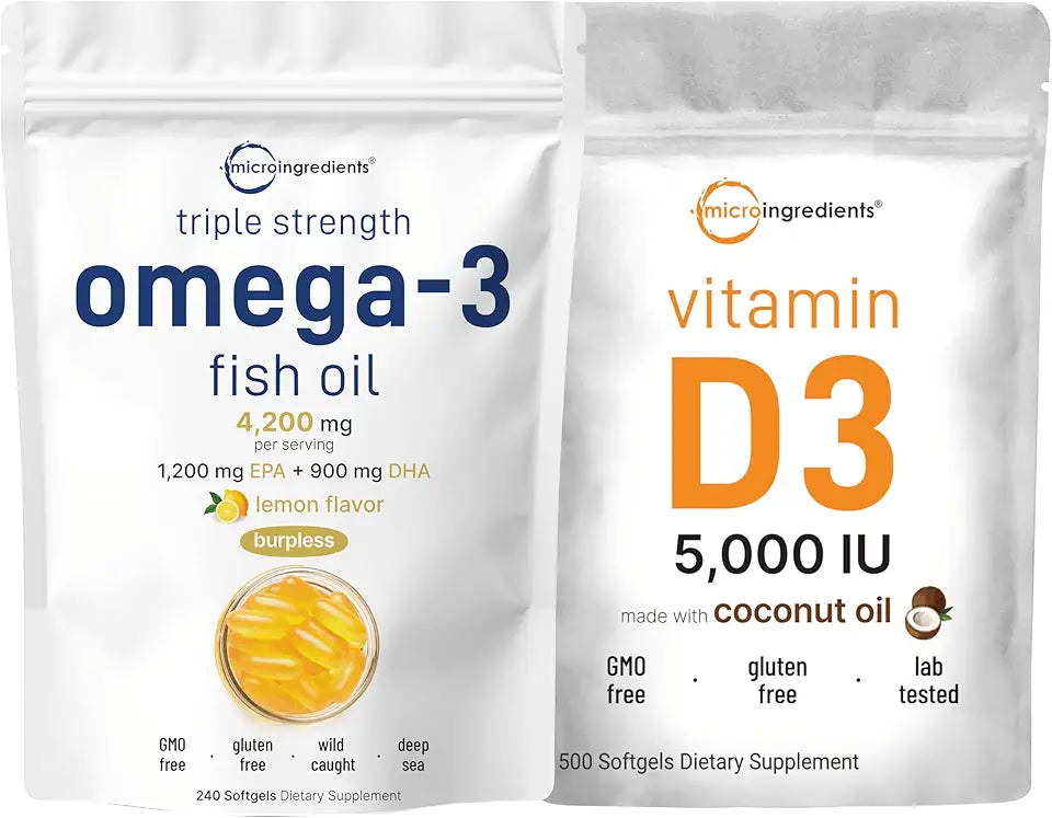 Omega-3 Fish Oil 4,200mg & Vitamin D3 5,000 IU Lemon Flavored E39318