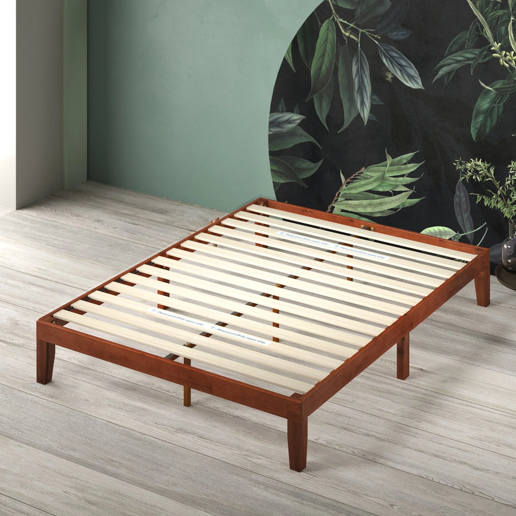 12" Wood Platform Bed Frame, Cherry, Twin A7753