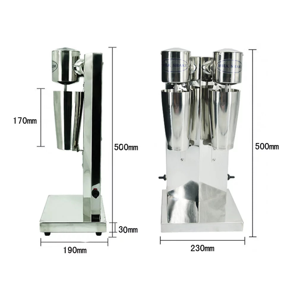 Stainless Steel Double Head 2-Speed Electric Milkshake Maker V39744