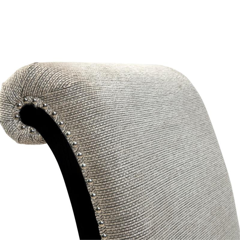 Espresso and Beige Fabric Side Chair Set of 2 E18719