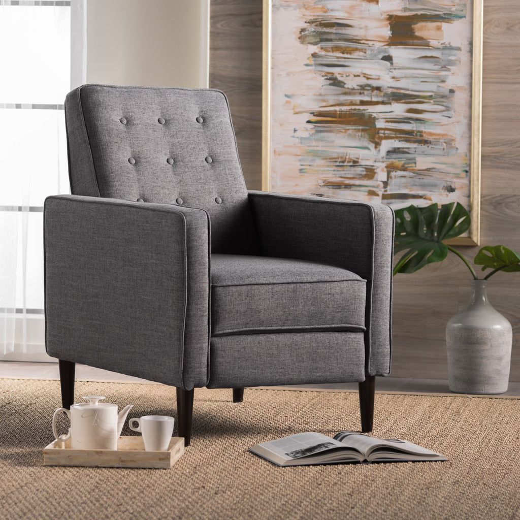 Grey Fabric Recliner U2507