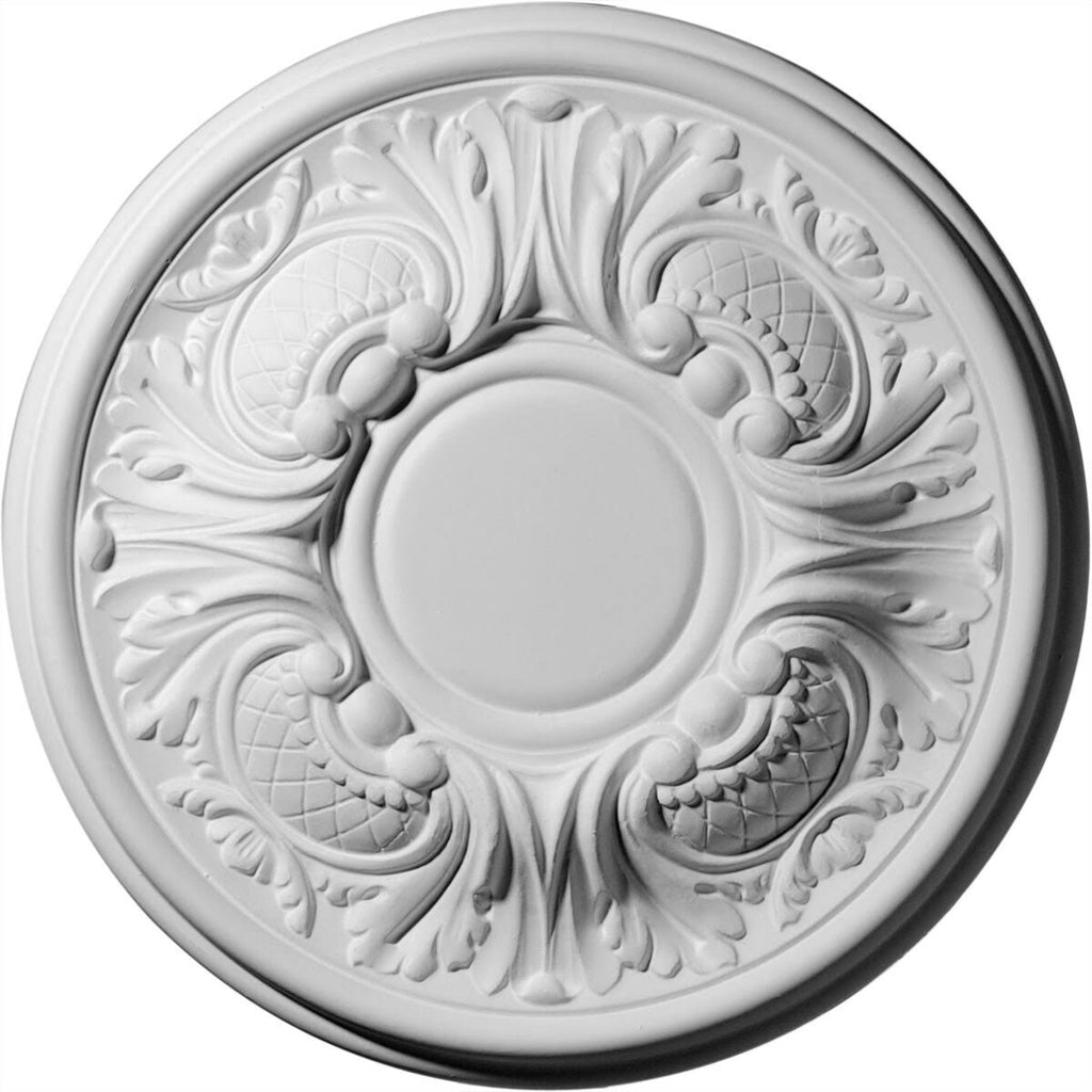 11 3/4 inch x 1 1/4 inch Ceiling Medallion Hand-Painted Stone D189619