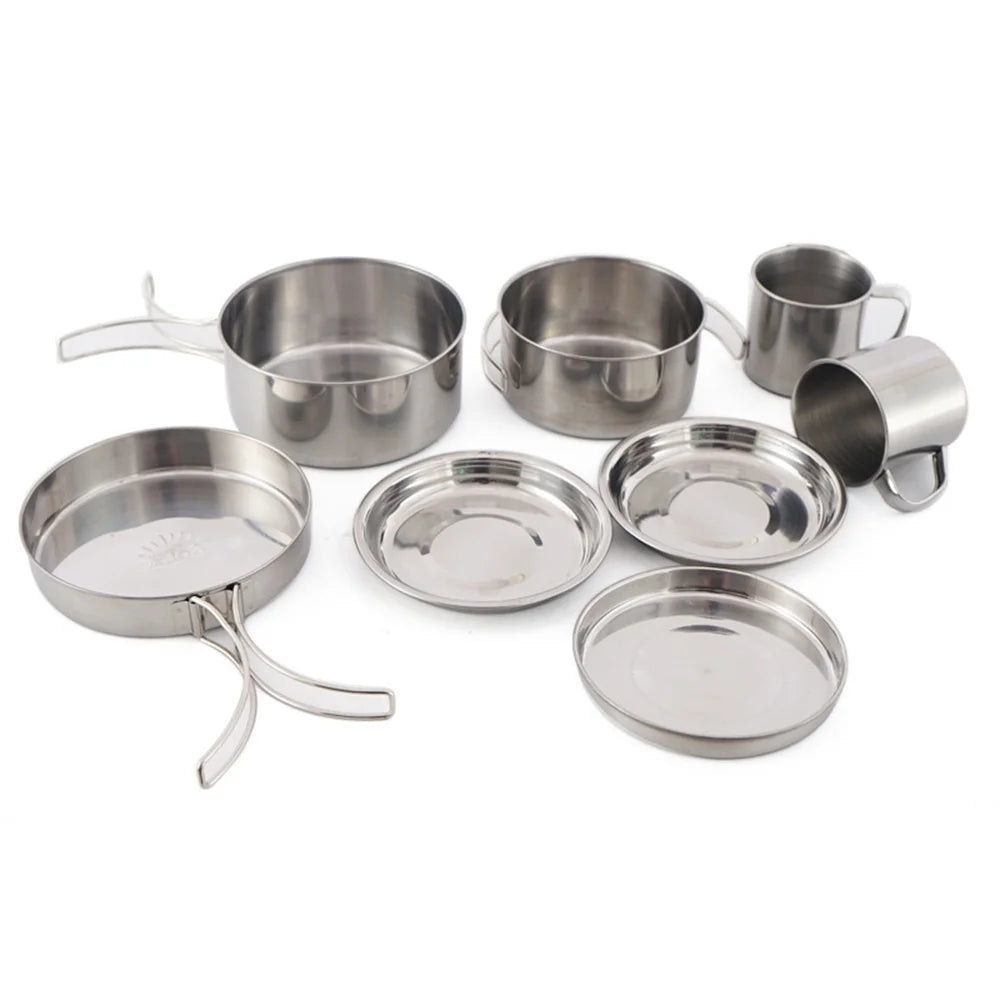 8PCS Stainless Steel Camping Cookware Set I608