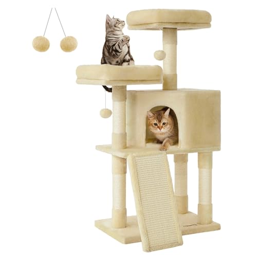 45.3-Inch Cat Tree with Scratching Post and Ramp A1800