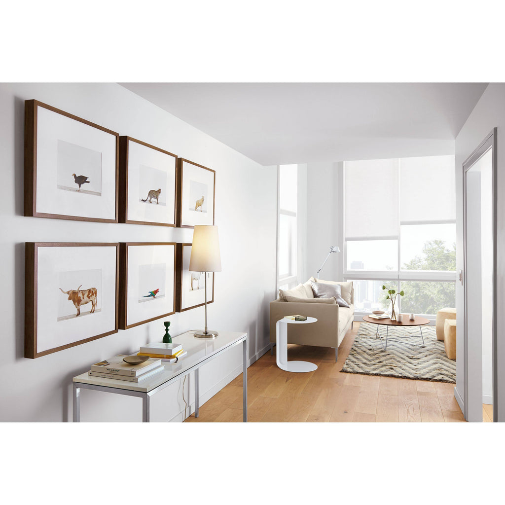 Smoke Tempered Glass Console Table with White Base H34980