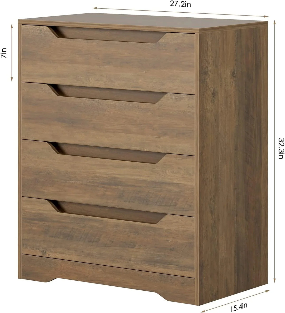 4 Drawer Wood Dresser P8125