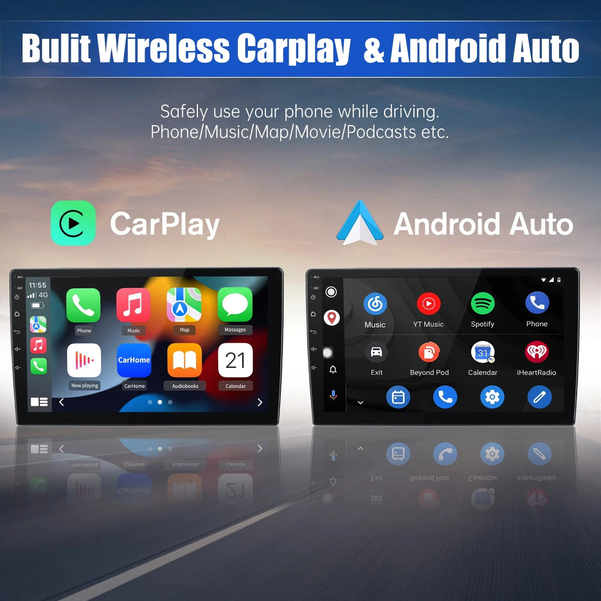 Car Radio Stereo with Touch Screen GPS Navigation Bluetooth 1G RAM 32G ROM N4798