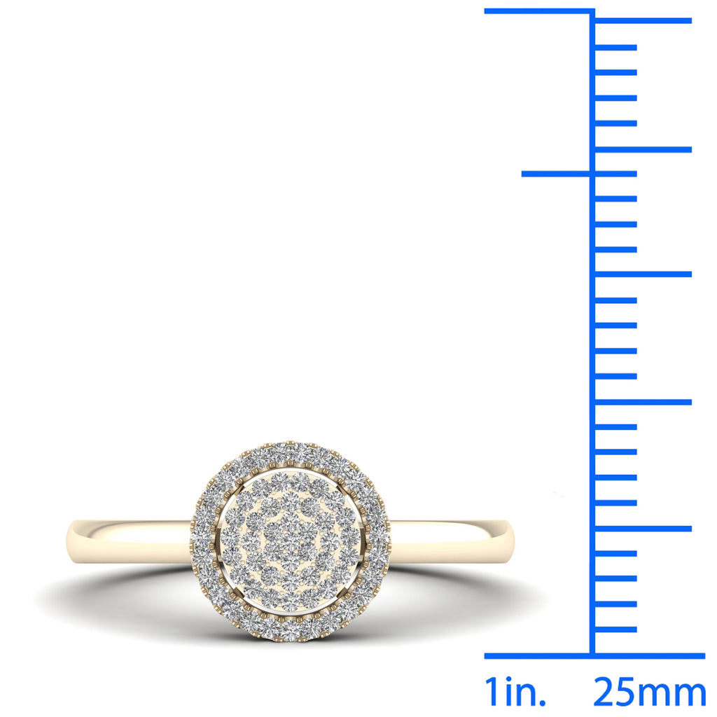 10K Yellow Gold Diamond Cluster Halo Ring Z68843