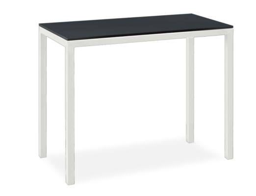 Smoke Tempered Glass Console Table with White Base H34980