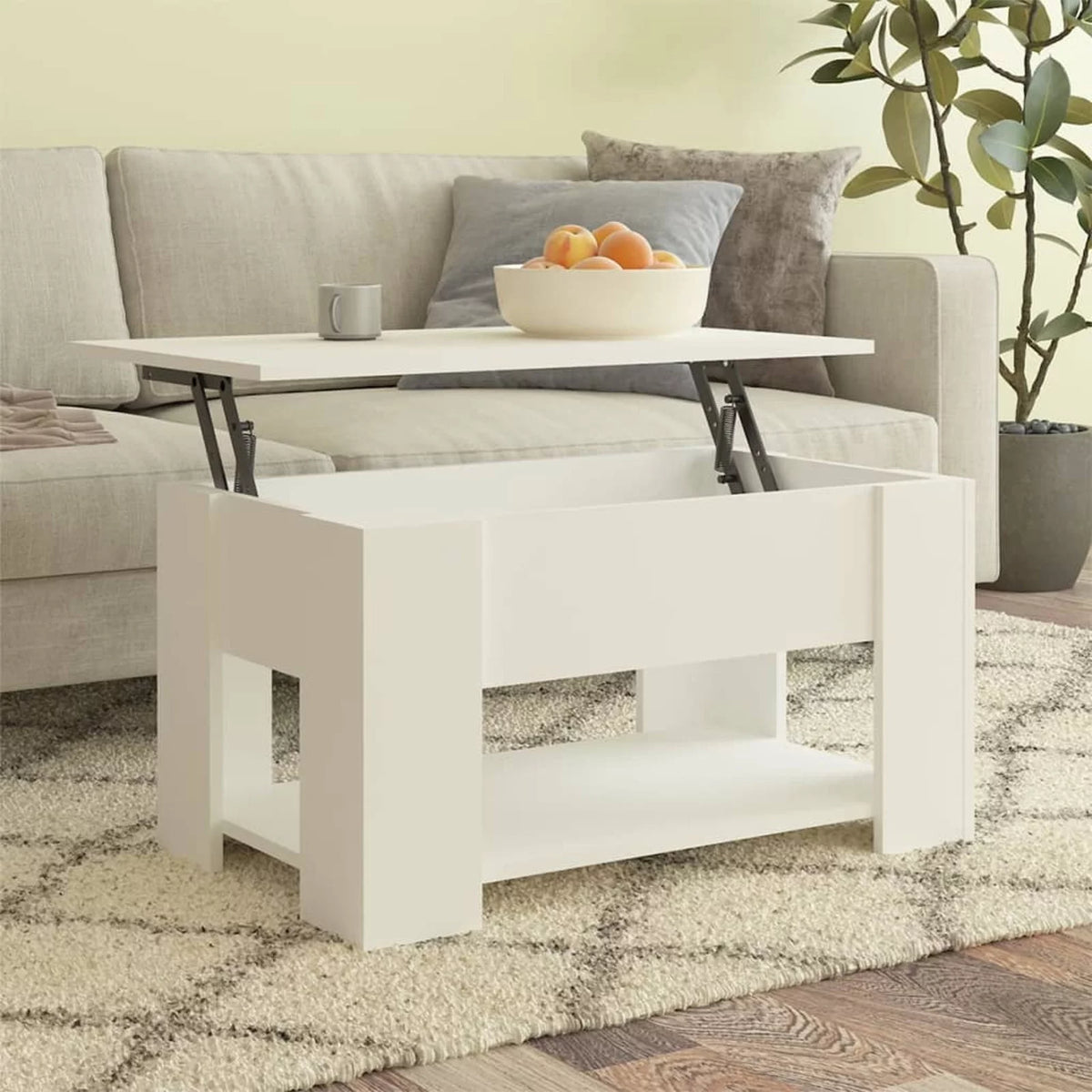 White Engineered Wood Coffee Table J203