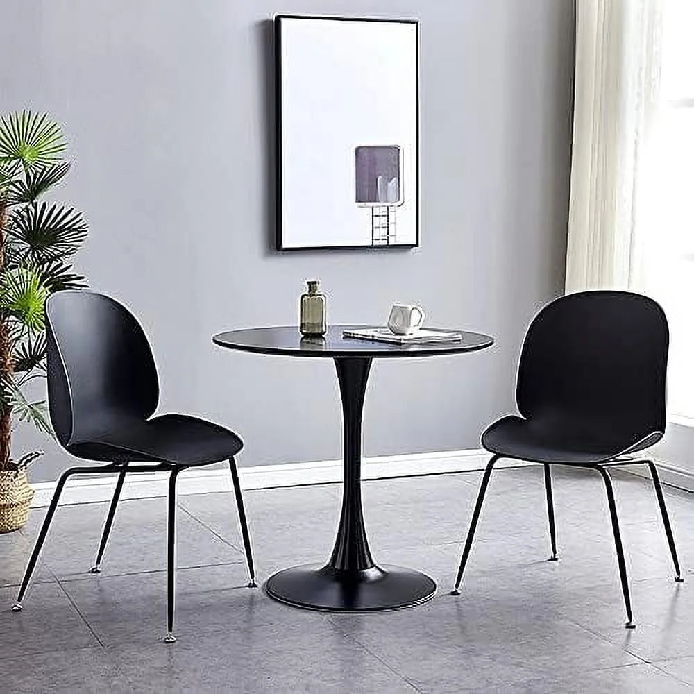Round Dining Table 27.6" W Black H86967