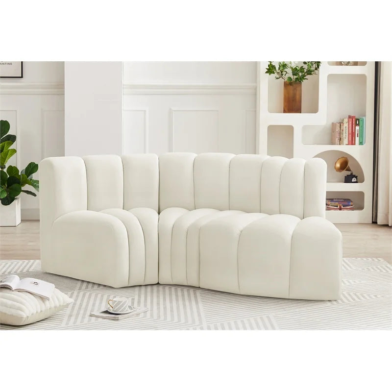 Cream Velvet Modular Sofa F66220