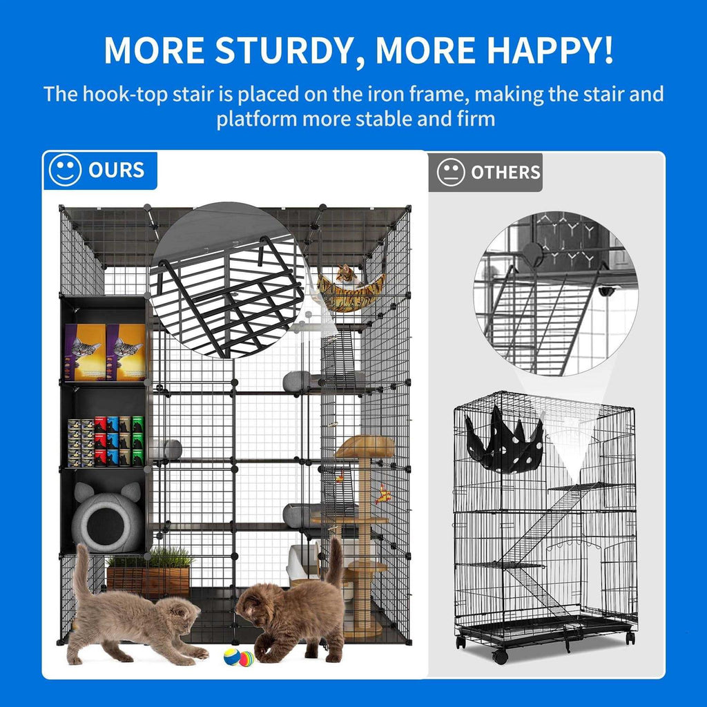 Large 5-Tier Cat Cage with Hammock T38194