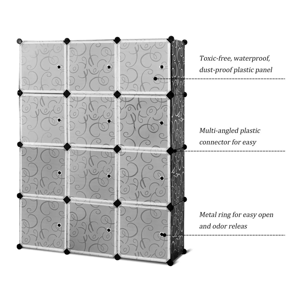 14'' x 14'' 12 Cube Storage Organizer with Doors G71365