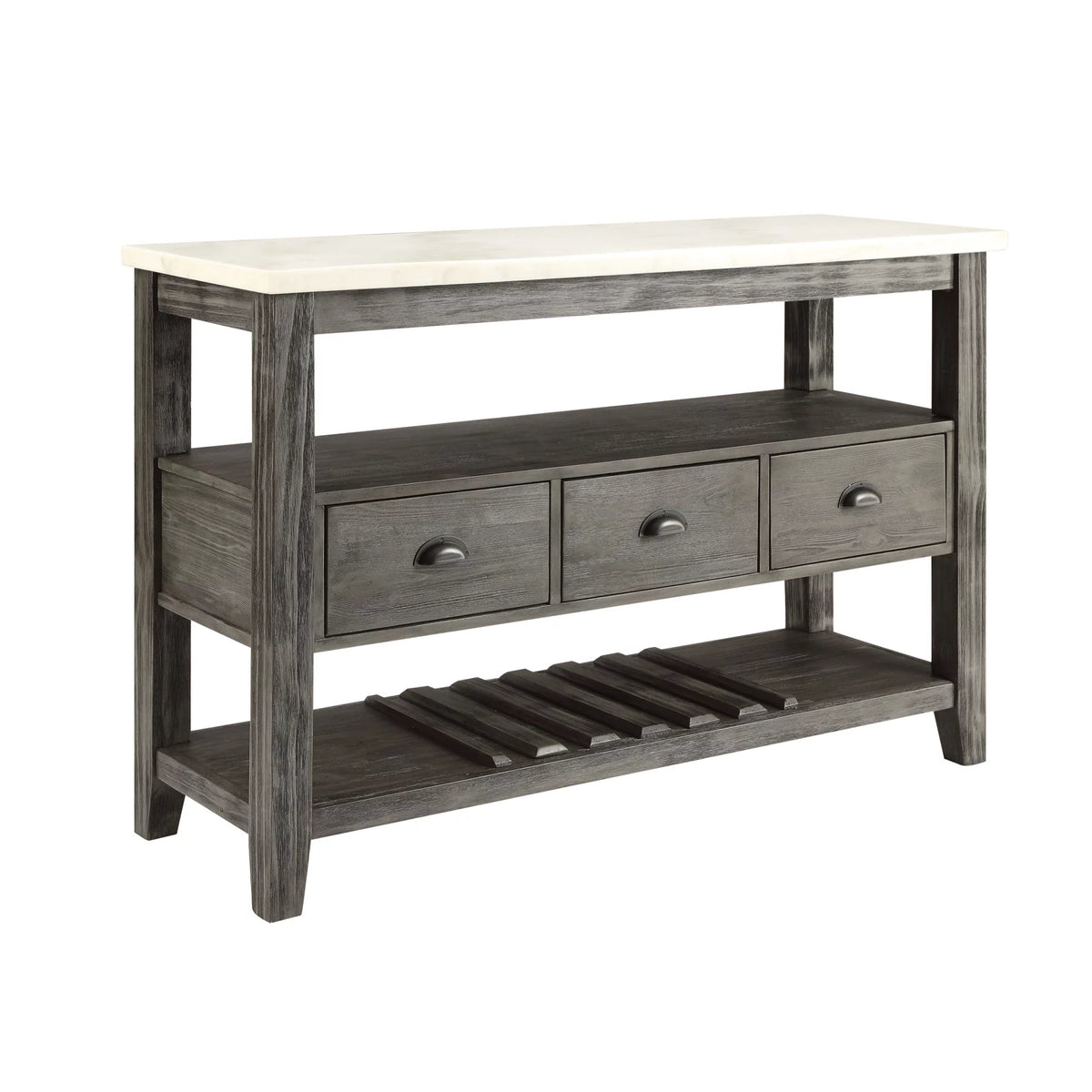White Marble & Gray Oak Server N651163