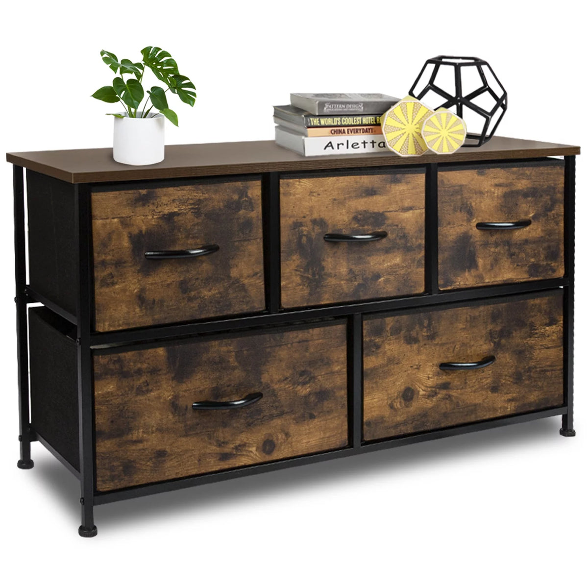 5 Drawer Fabric Dresser Storage Tower Z215101