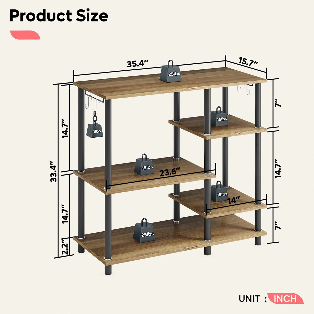 5 Tier Oak Baker's Rack Q62185