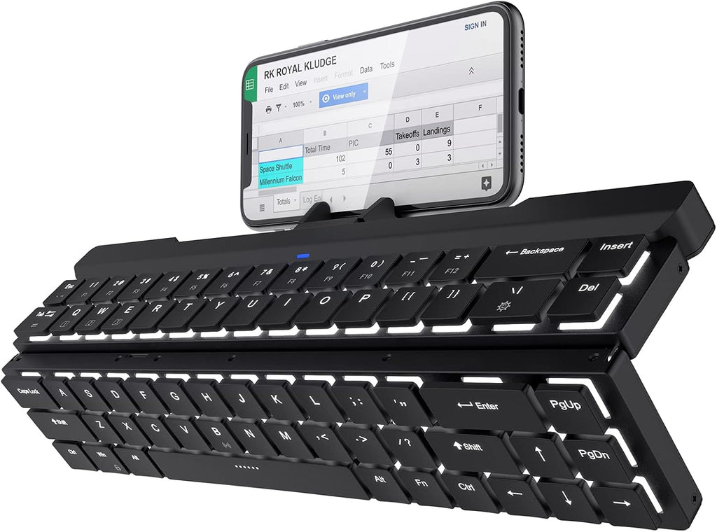 68 Keys 60% Foldable Mechanical Keyboard with Aluminum Body, White Backlit, Low Profile Clicky White Switches, Pack of 2 U206497