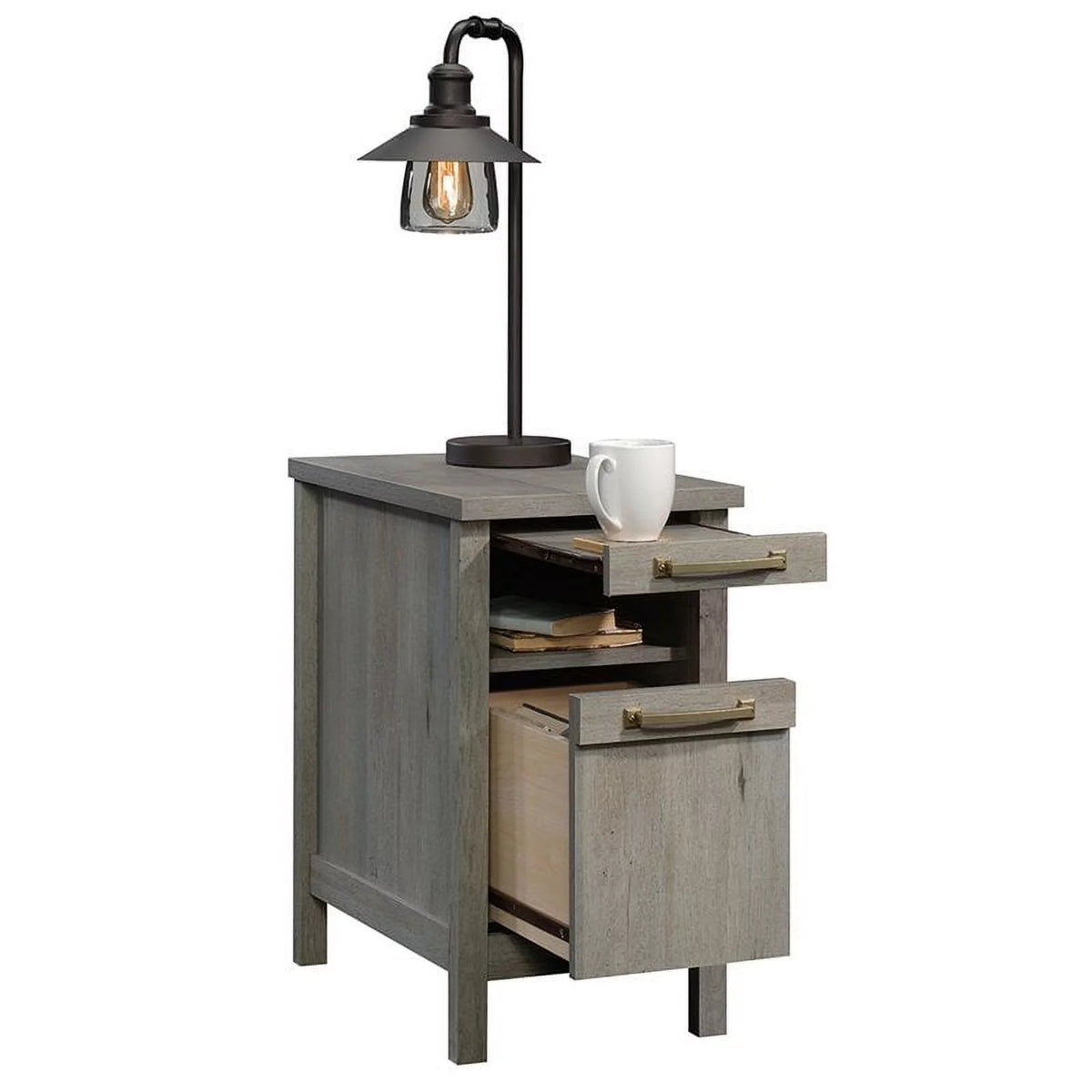 1-Drawer Coastal Engineered Wood End Table in Oak O959113