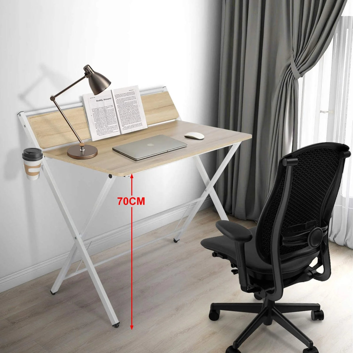 Small 2-Tier Computer Desk with Shelf V637040