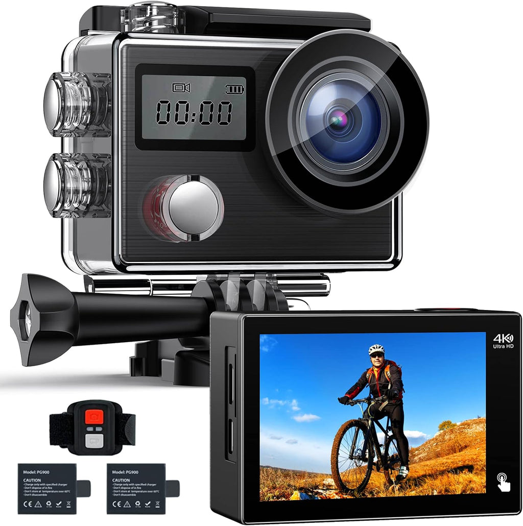 4K Waterproof Action Camera with 2 Batteries E493