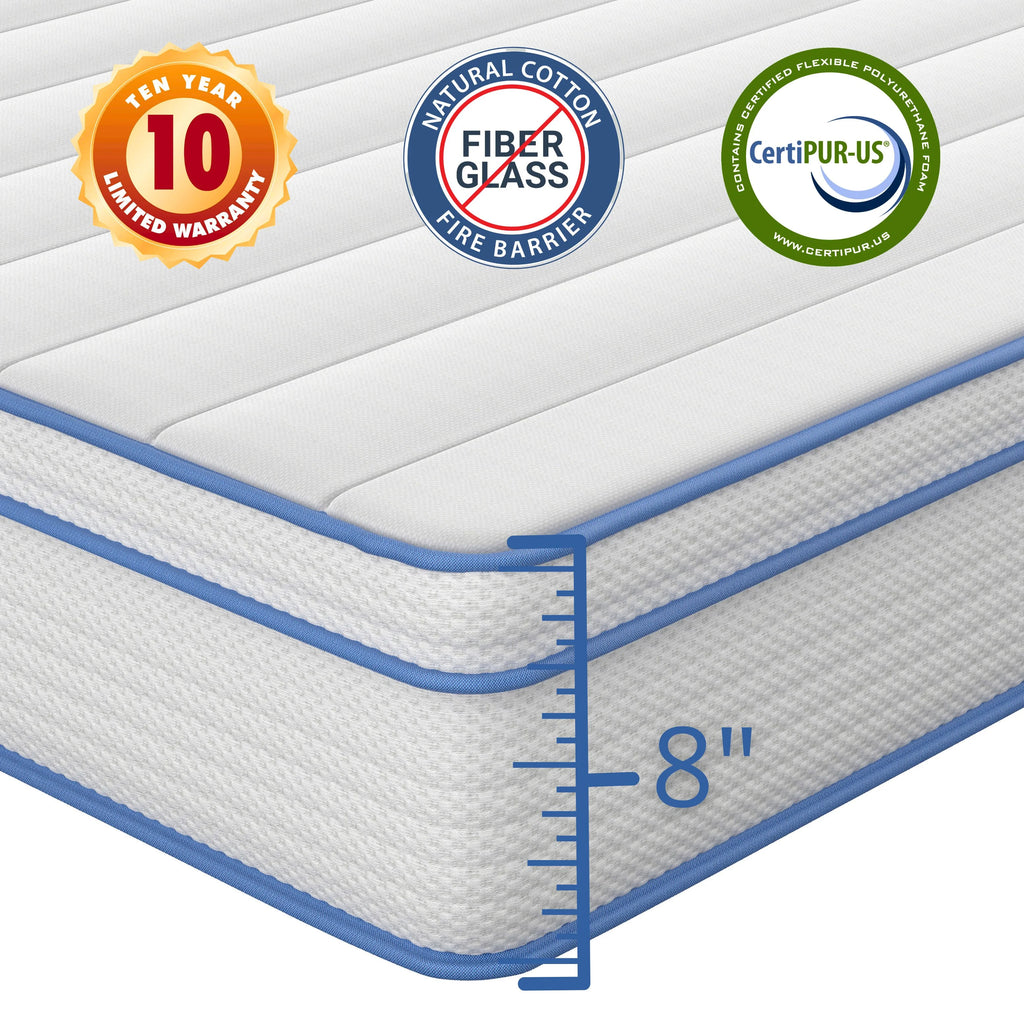8 Hybrid Memory Foam Innerspring Mattress, Medium Firm, Full Z8484