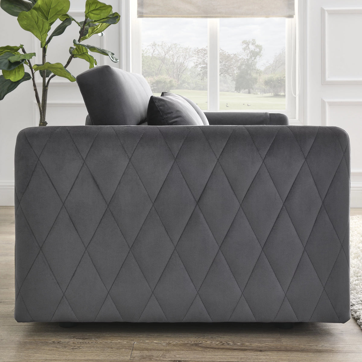 Gray 2-Seat Futon Sofa Bed X4989