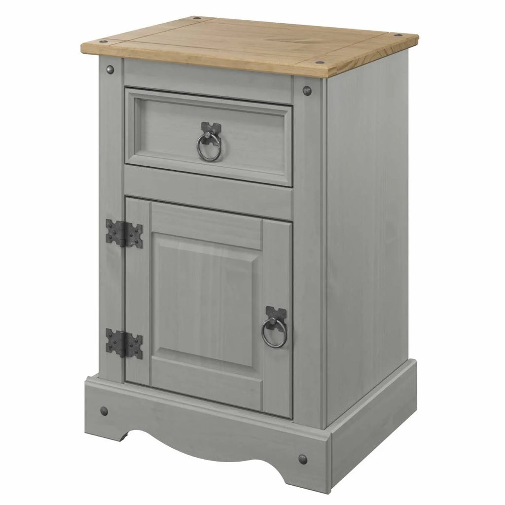 Gray 1 Door 1 Drawer Wood Nightstand L360978