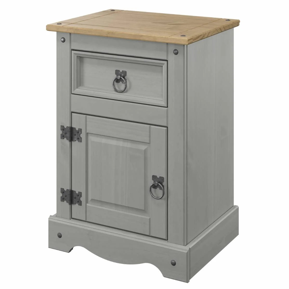 Gray 1 Door 1 Drawer Wood Nightstand L360978
