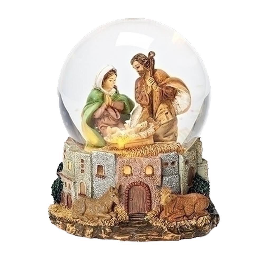 Holy Family LED Lighted Musical Glitterdome E8108