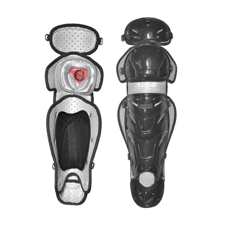 14.5x22 Softball Leg Guards in White/Dark Green Q3594