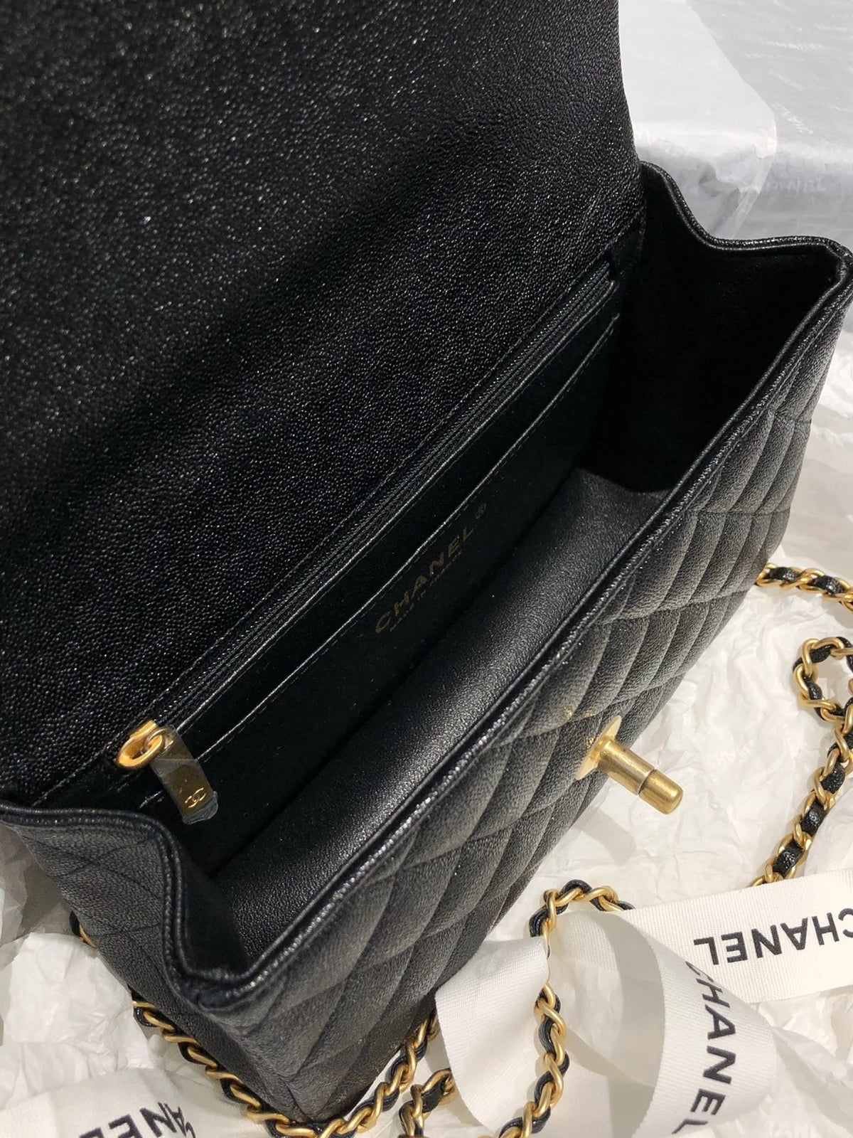 Mini Flap Bag With Top Handle Black A205