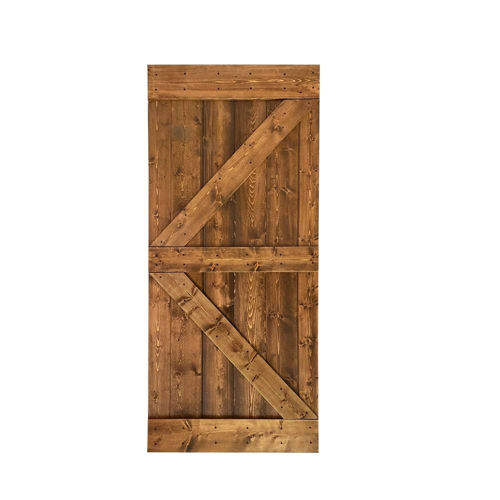 Espresso Solid Knotty Pine Wood Interior Sliding Barn Door Slab Y16059