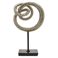 Abstract Decor with Marble Base in Silver Metal X427