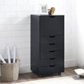 Black 6-Drawer Mobile File Cabinet P212442