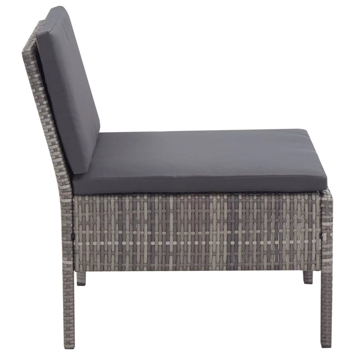 5 Piece Gray Poly Rattan Patio Sofa Set with Coffee Table Y7717