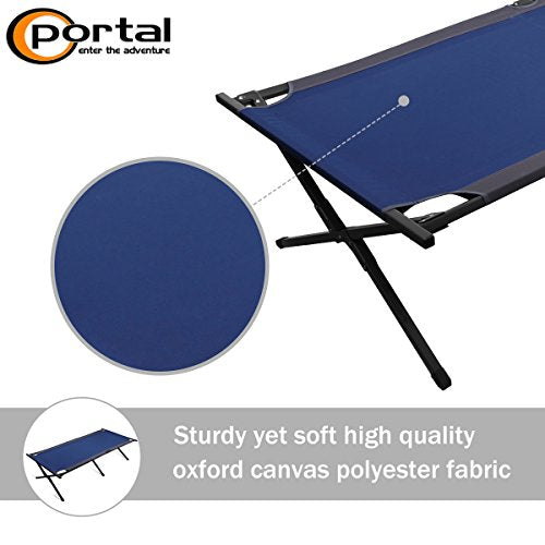 Folding Portable Camping Cot with Carry Bag and Side Storage Organizer L42972