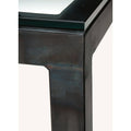 Smoke Tempered Glass Console Table with White Base H34980