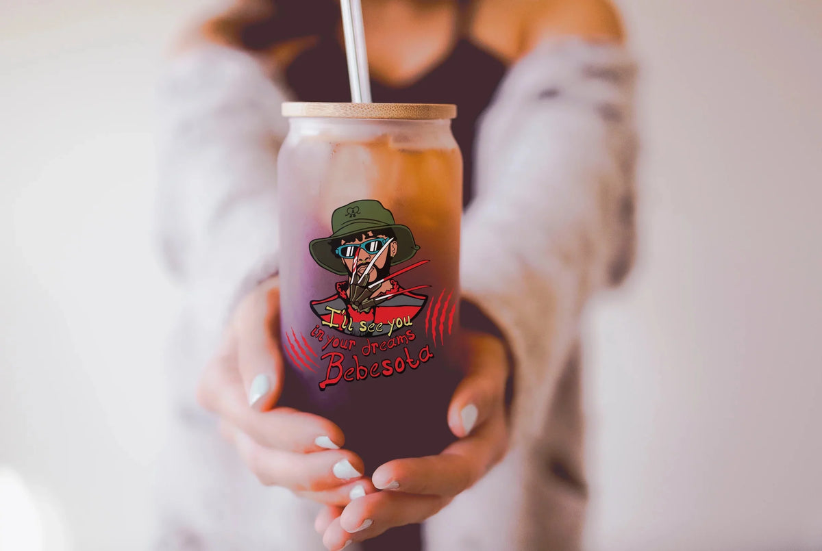 Halloween Themed Iced Coffee Cup Glass S39757