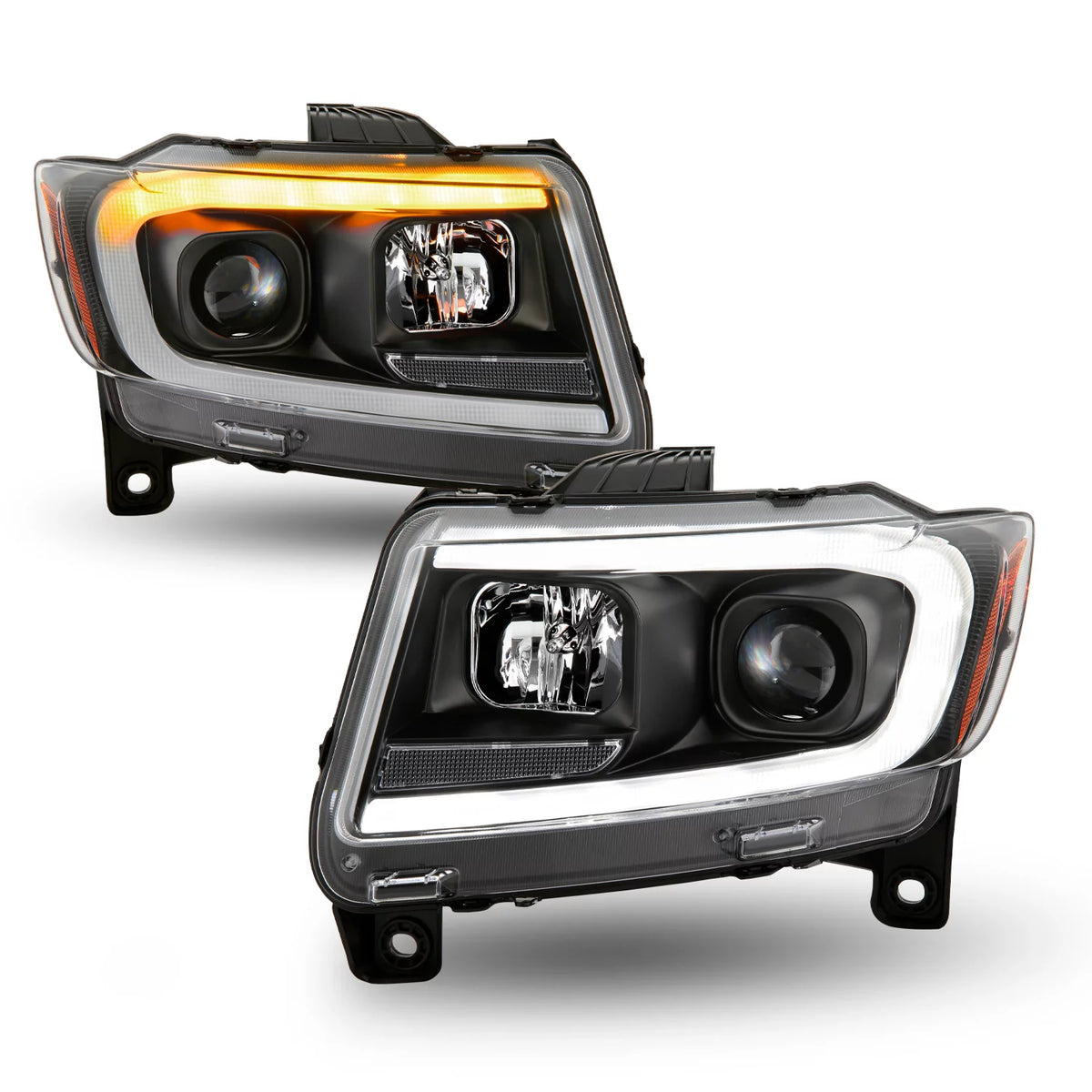 Black Projector Headlights Pair Left + Right M126