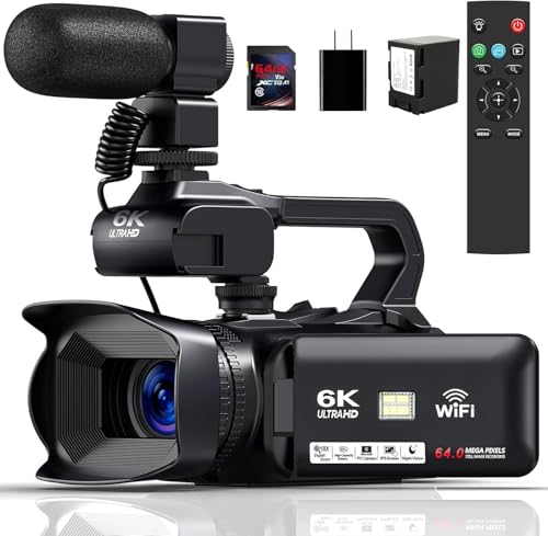6K Camcorder Video Camera with 64GB SD Card S191