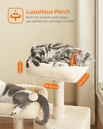 45.3-Inch Cat Tree with Scratching Post and Ramp A1800