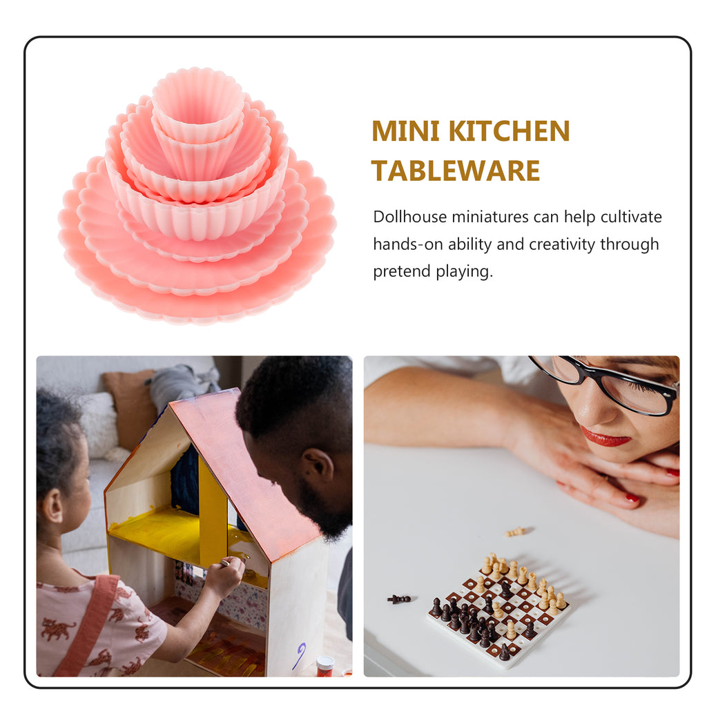 8 Pcs Dollhouse Toy Set Mini Kitchen Accessories Tiny Children’s Toys Room Model Miniature Cooking O77186