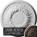 11 3/4 inch x 1 1/4 inch Ceiling Medallion Hand-Painted Stone D189619