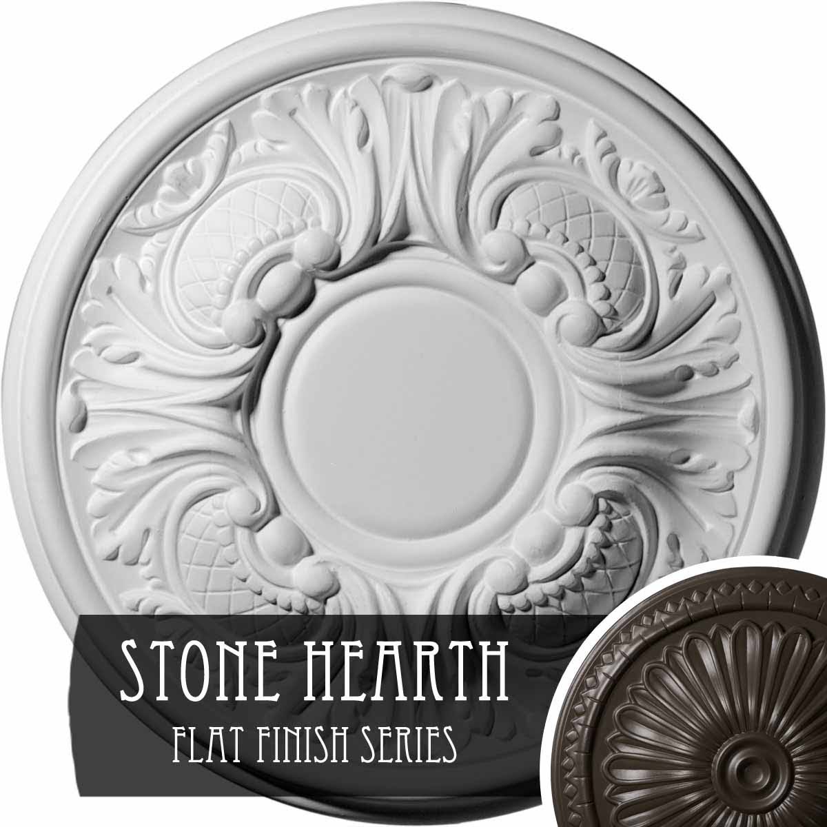 11 3/4 inch x 1 1/4 inch Ceiling Medallion Hand-Painted Stone D189619