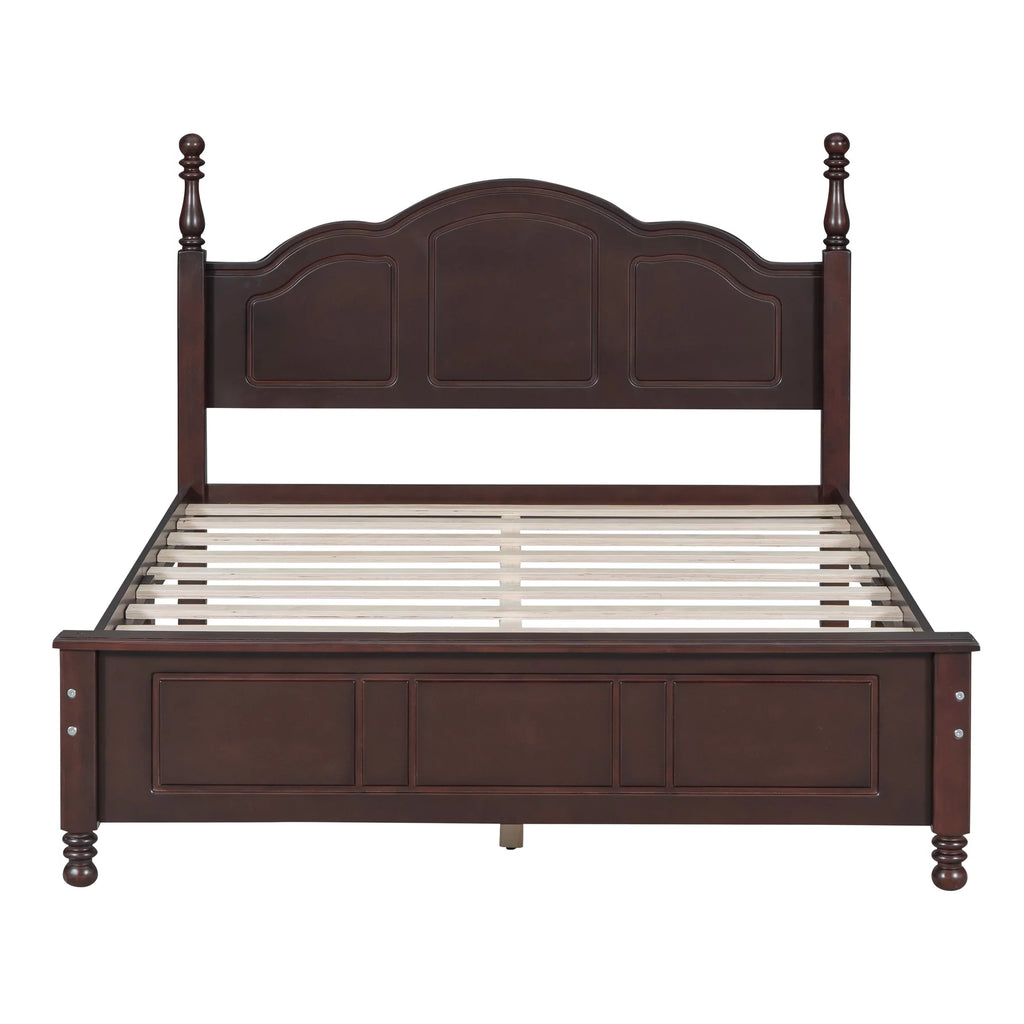 Full Size Wooden Platform Bed Frame with Slat Support U25124