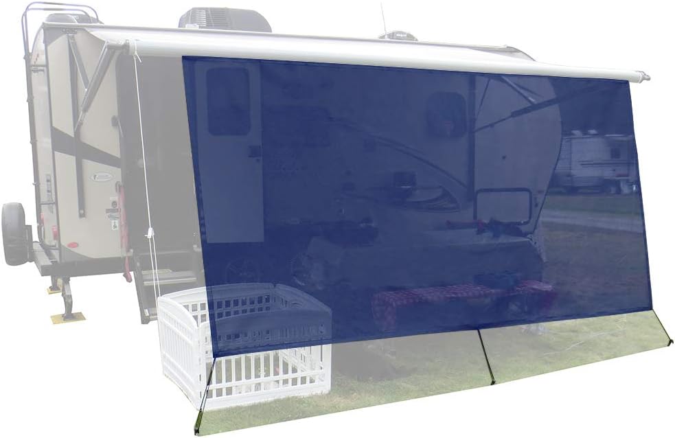 Navy Blue Mesh RV Awning Sunshade Screen N826464