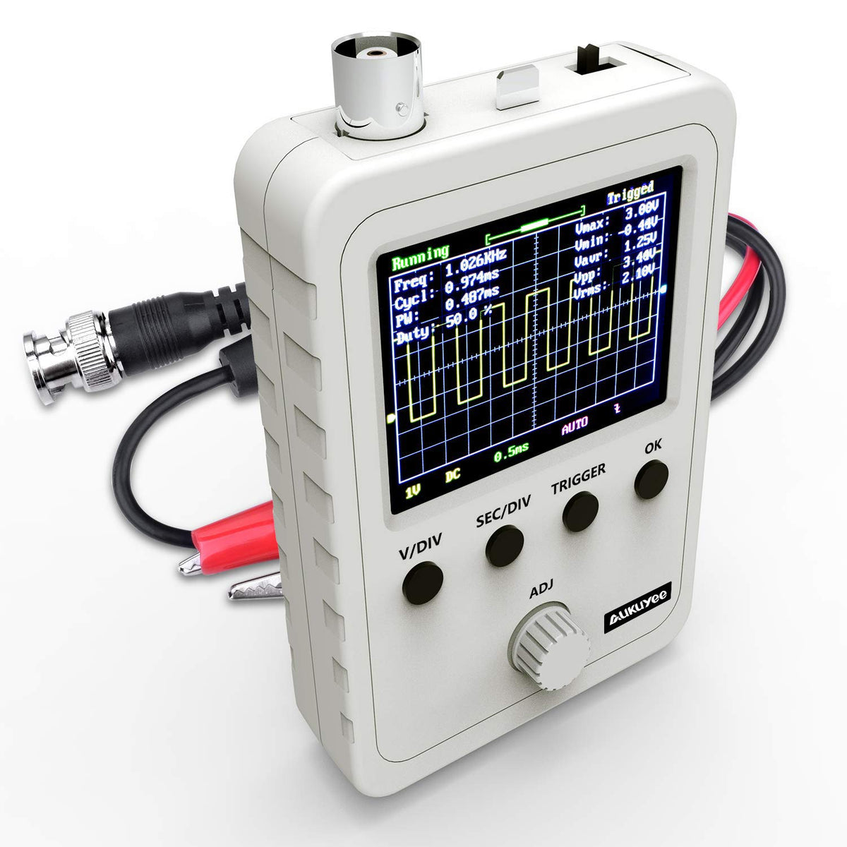 2.4 TFT Digital Oscilloscope Kit with Power Supply and BNC-Clip Cable Probe B2561