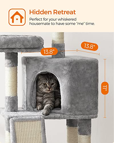 45.3-Inch Cat Tree with Scratching Post and Ramp A1800