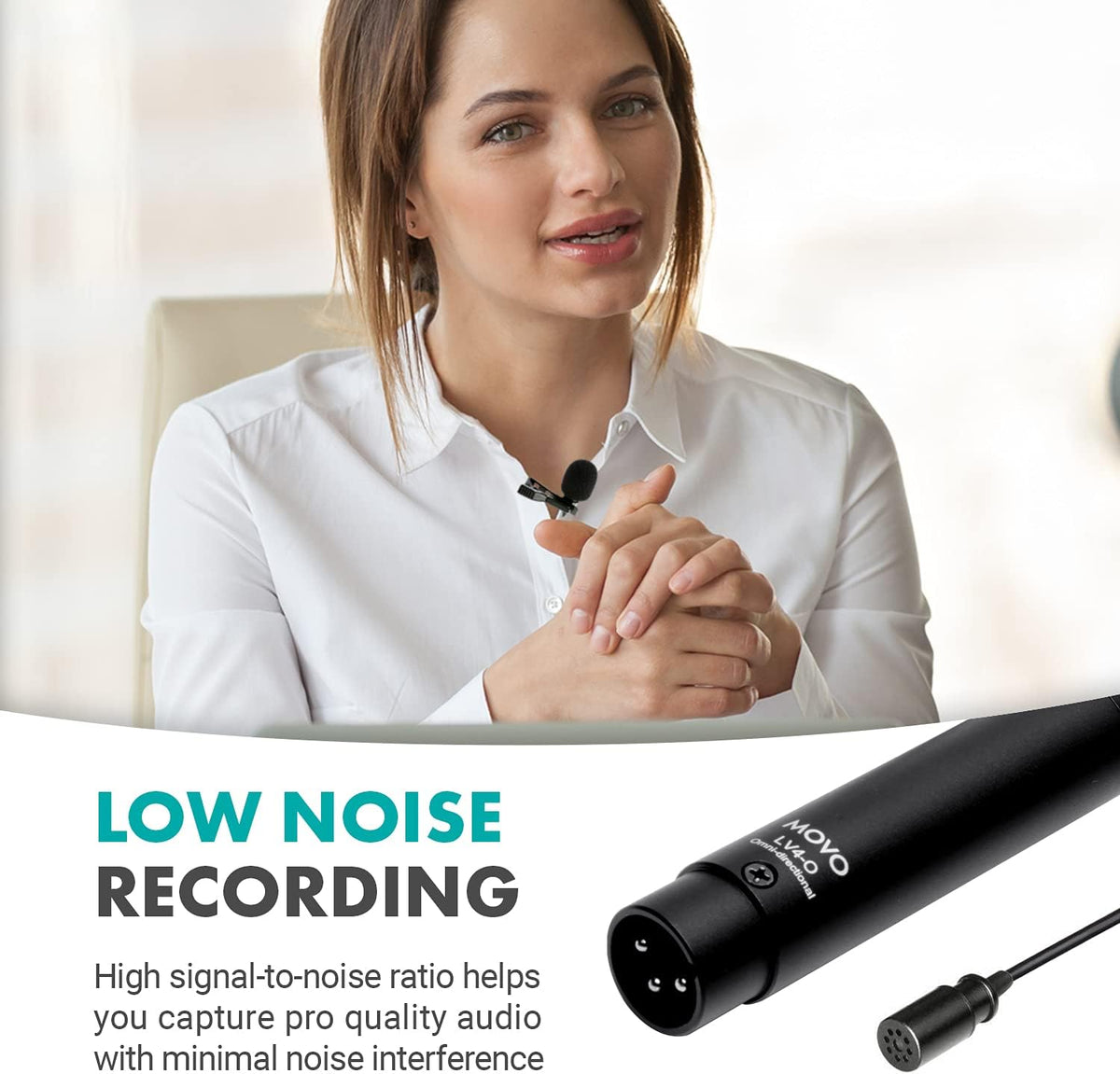 Omnidirectional Lavalier Microphone Set with Lapel Mic Clips and Windscreens, Pack of 2 R775615